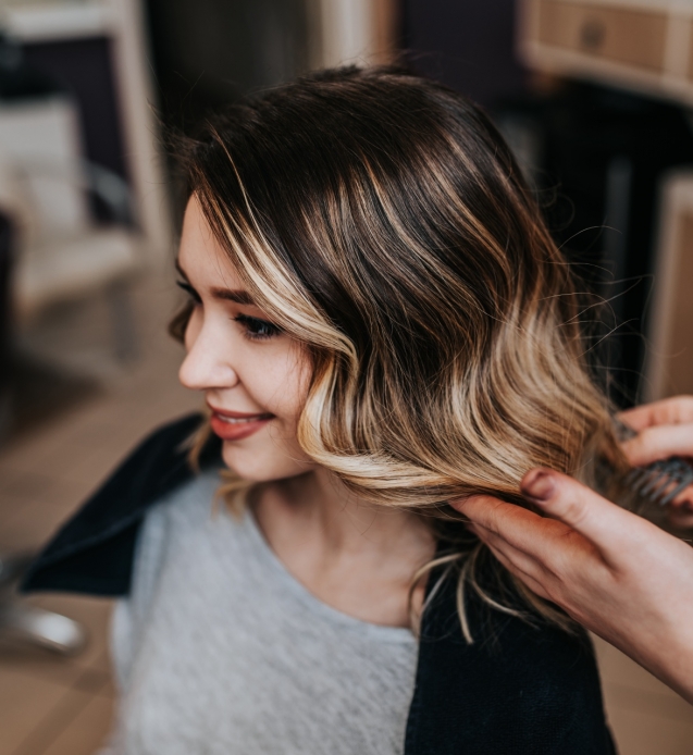 Californian highlights on dark hair