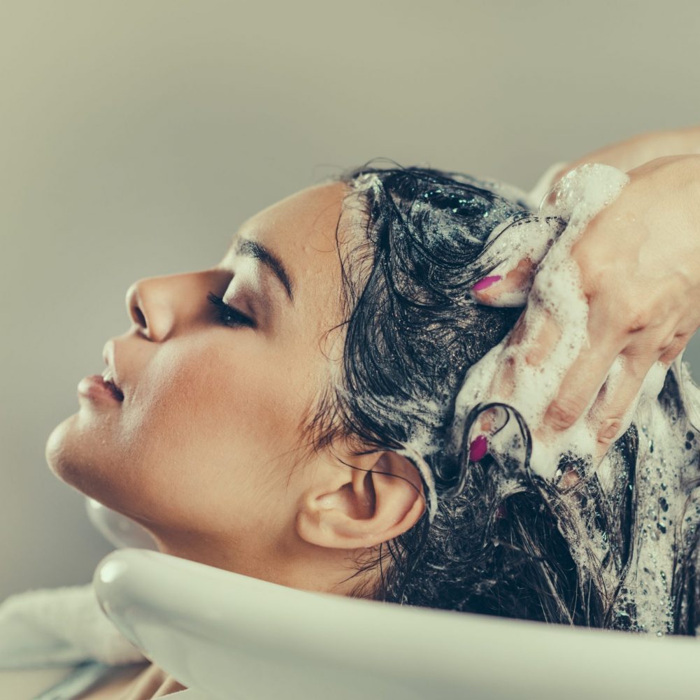 Washing hair in hair salon