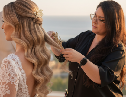 wedding hair stylist Marbella, wedding hair stylist Marbella, glam waves, hollywood waves