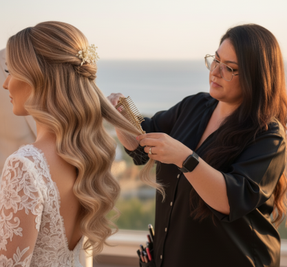 wedding hair stylist Marbella, wedding hair stylist Marbella, glam waves, hollywood waves