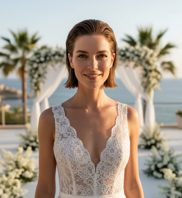 bridal hairstyle with short hair